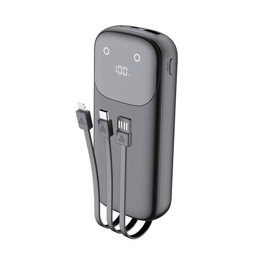 power bank 10,000 MAH with 3 ports lines and lighting screen
