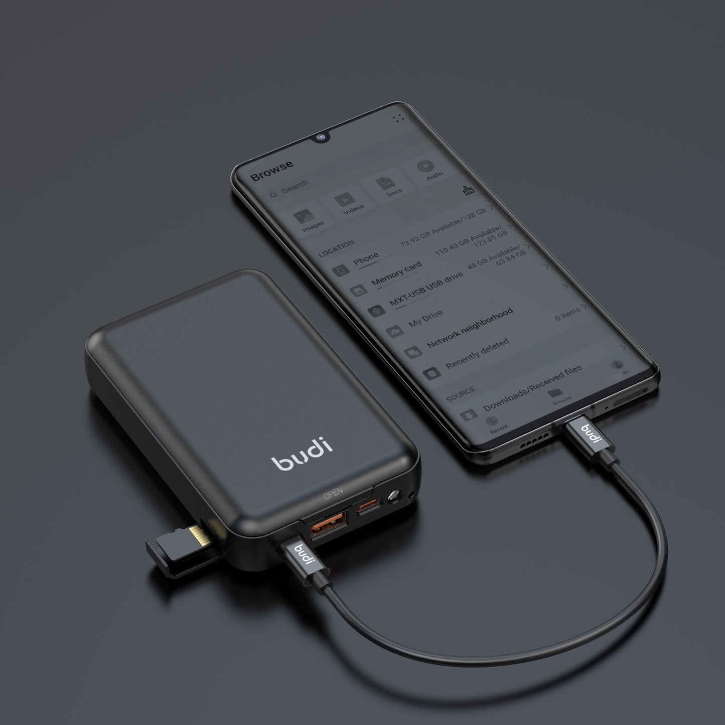 Budi Mini mobiele powerbank 10000mAh, 20W PD+QC 3.0