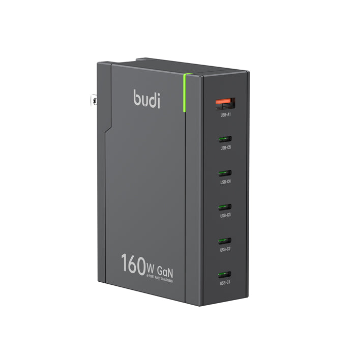 160W 6-Ports Gan PD + QC3.0 Global Travel Super Fast Charger