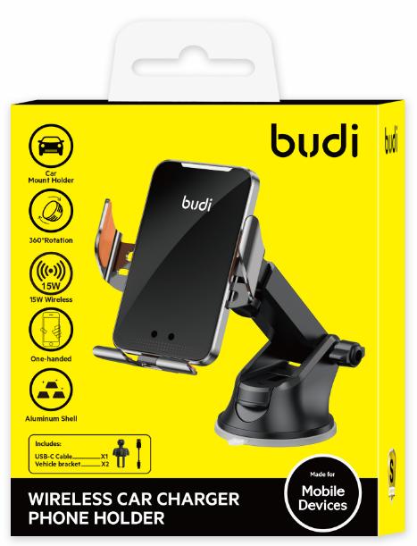 budi universal car charger holder, windshield +vent