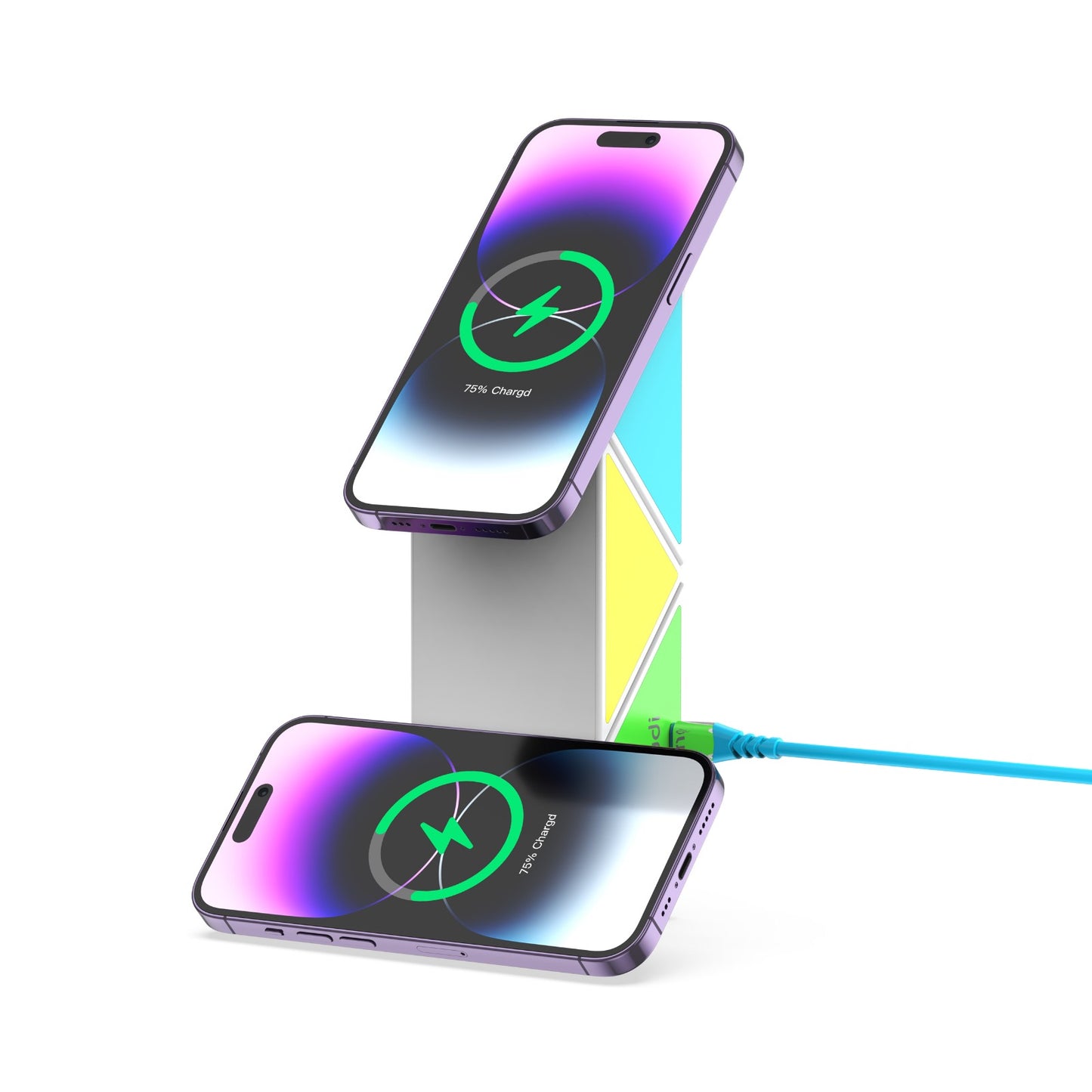 Budi 4-in-1 Wireless Charger, Deformable Multiple Output Charging Station with Night Light